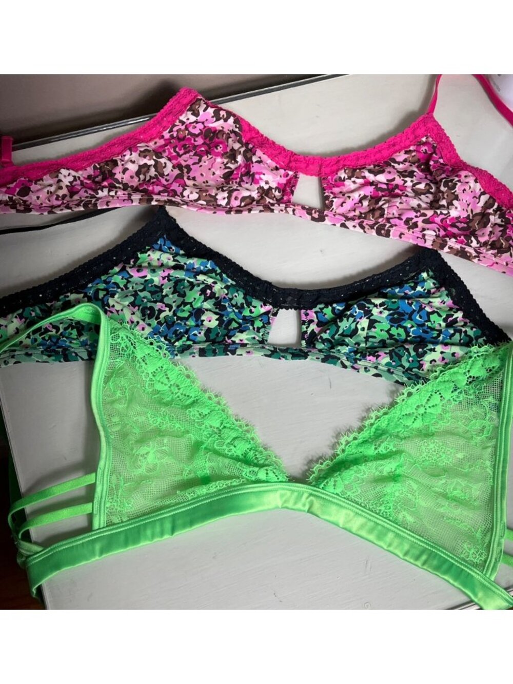 Aerie Real Good 3 Bras Bundle No Wire Thin Unlined Colorful Intimates Womens S/P